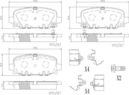 Brembo P37024N - Set placute frana,frana disc aaoparts.ro