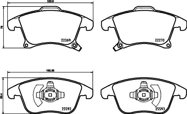 Brembo P 24 173 - Set placute frana,frana disc aaoparts.ro