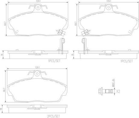Brembo P28020N - Set placute frana,frana disc aaoparts.ro