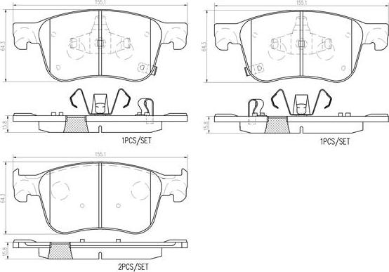 Brembo P 28 104 - Set placute frana,frana disc aaoparts.ro