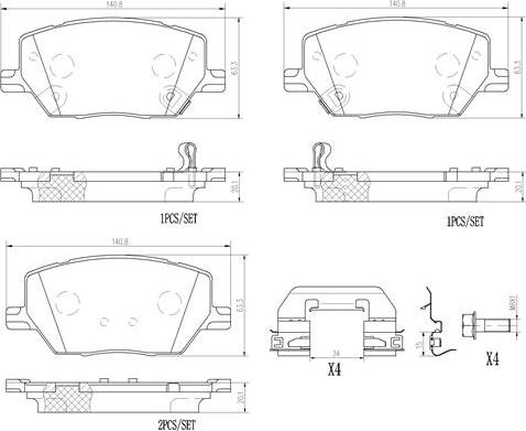 Brembo P23164N - Set placute frana,frana disc aaoparts.ro