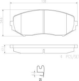 Brembo P79018N - Set placute frana,frana disc aaoparts.ro