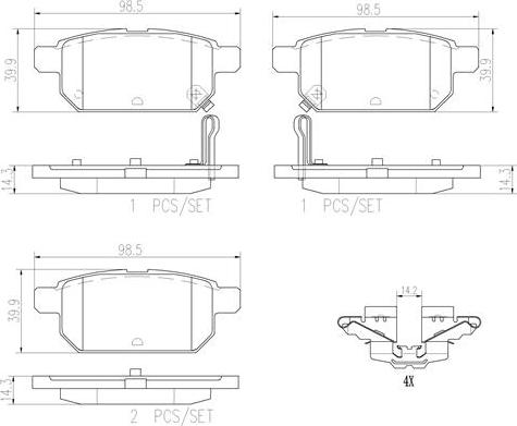 Brembo P79029N - Set placute frana,frana disc aaoparts.ro