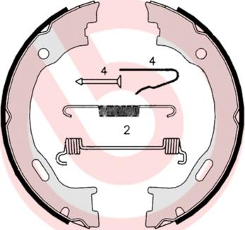 Brembo S 50 515 - Set saboti frana, frana de mana aaoparts.ro