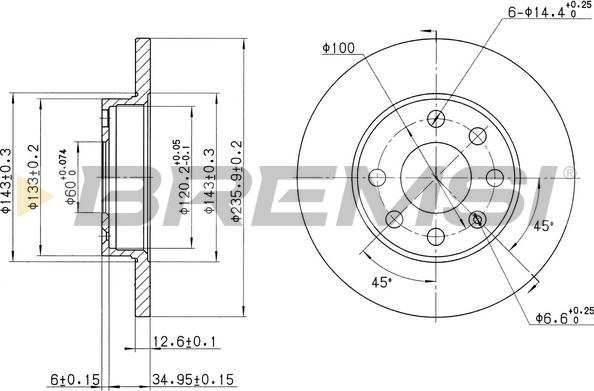 Bremsi CD6116S - Disc frana aaoparts.ro
