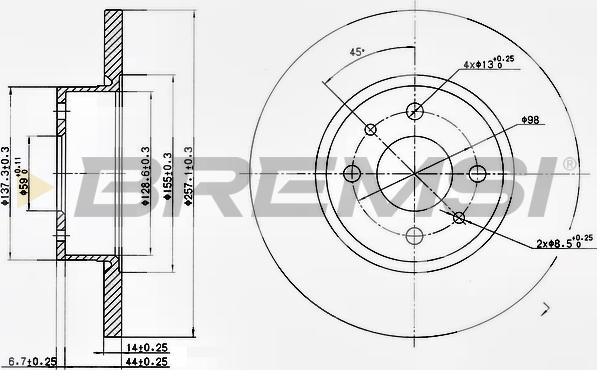 Bremsi CD6129S - Disc frana aaoparts.ro