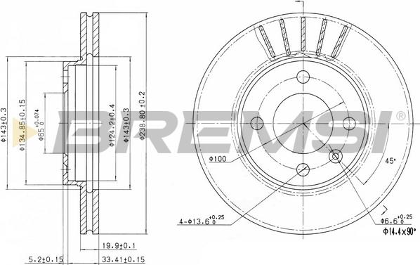 Bremsi CD6175V - Disc frana aaoparts.ro