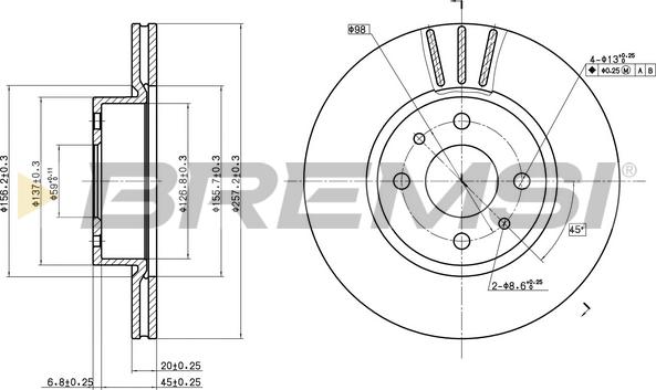Bremsi CD6176V - Disc frana aaoparts.ro