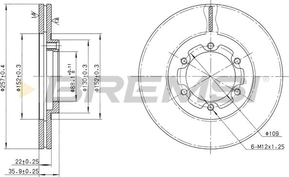 Bremsi CD6385V - Disc frana aaoparts.ro