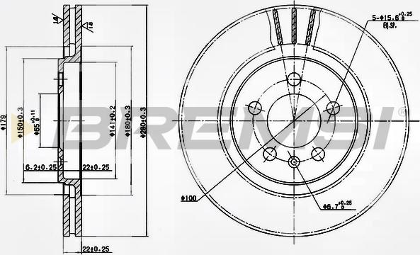 Bremsi CD6332V - Disc frana aaoparts.ro