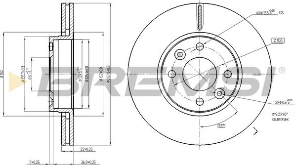 Bremsi CD7978V - Disc frana aaoparts.ro