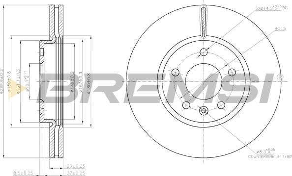 Bremsi CD7870V - Disc frana aaoparts.ro