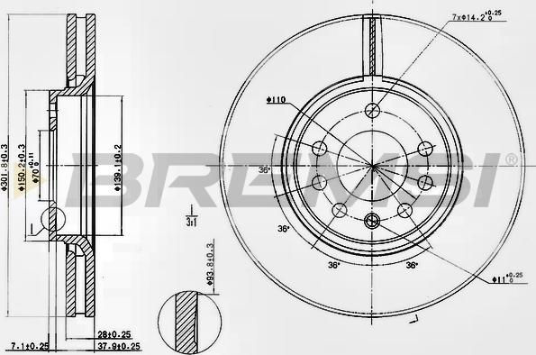 Bremsi CD7215V - Disc frana aaoparts.ro