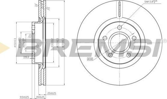 Bremsi CD7225V - Disc frana aaoparts.ro