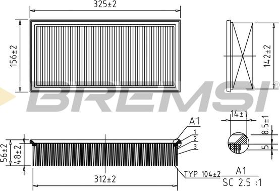 Bremsi FA0595 - Filtru aer aaoparts.ro