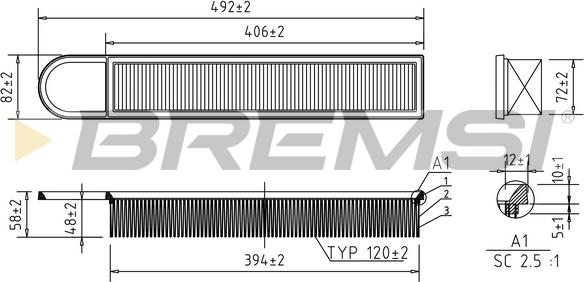Bremsi FA0533 - Filtru aer aaoparts.ro