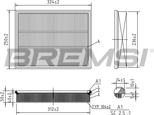 Bremsi FA0579 - Filtru aer aaoparts.ro