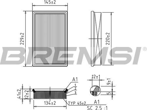 Bremsi FA0600 - Filtru aer aaoparts.ro
