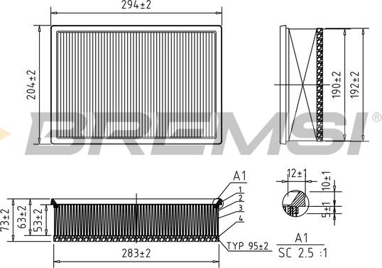Bremsi FA0621 - Filtru aer aaoparts.ro