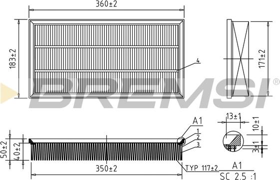 Bremsi FA0203 - Filtru aer aaoparts.ro