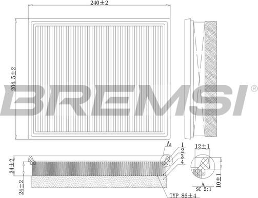 Bremsi FA0213 - Filtru aer aaoparts.ro