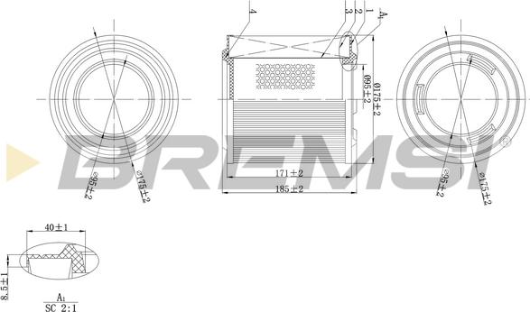 Bremsi FA1596 - Filtru aer aaoparts.ro