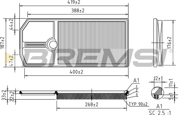 Bremsi FA1668 - Filtru aer aaoparts.ro