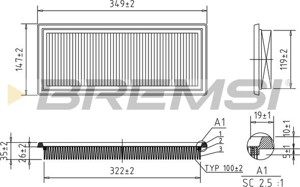 Bremsi FA1632 - Filtru aer aaoparts.ro