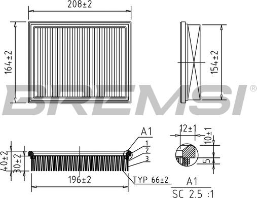 Bremsi FA1250 - Filtru aer aaoparts.ro