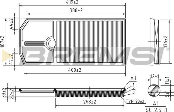 Bremsi FA1258 - Filtru aer aaoparts.ro