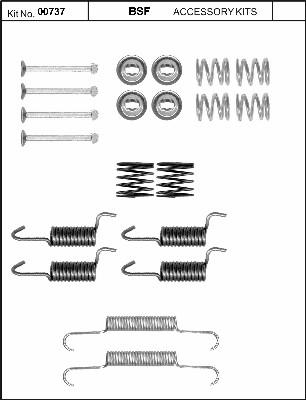 BSF 00737 - Set accesorii, saboti frana parcare aaoparts.ro