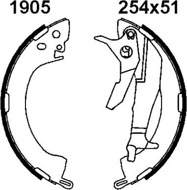 BSF 01905 - Set saboti frana aaoparts.ro