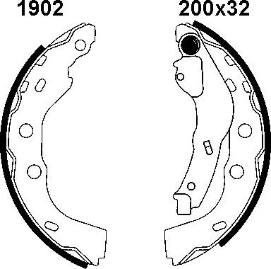 BSF 01902 - Set saboti frana aaoparts.ro