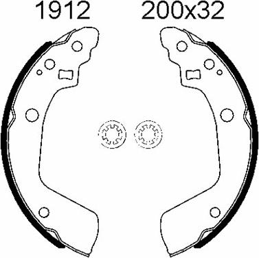 BSF 01912 - Set saboti frana aaoparts.ro