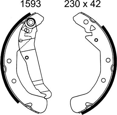 BSF 01593 - Set saboti frana aaoparts.ro