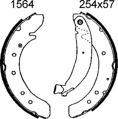 BSF 01564 - Set saboti frana aaoparts.ro