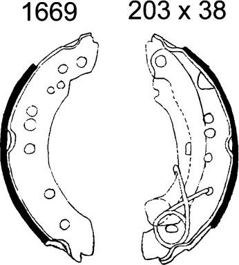 BSF 01669 - Set saboti frana aaoparts.ro