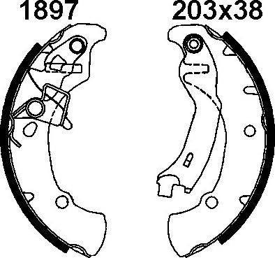 BSF 06675 - Set saboti frana aaoparts.ro