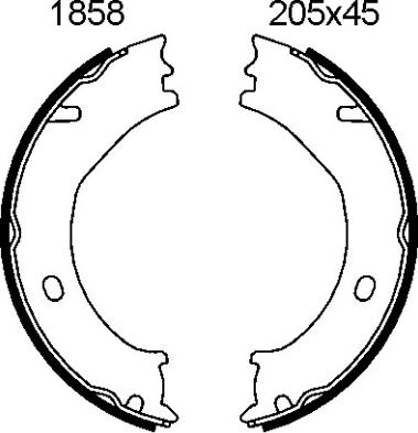BSF 01858 - Set saboti frana, frana de mana aaoparts.ro