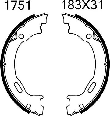 BSF 01751 - Set saboti frana, frana de mana aaoparts.ro