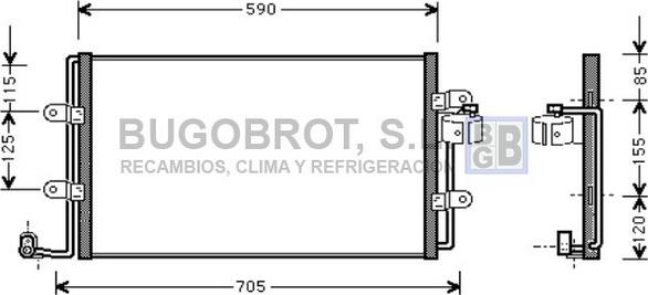 BUGOBROT 62-VW5176 - Condensator, climatizare aaoparts.ro
