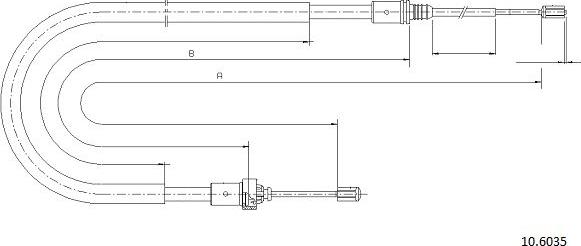 Cabor 10.6035 - Cablu, frana de parcare aaoparts.ro