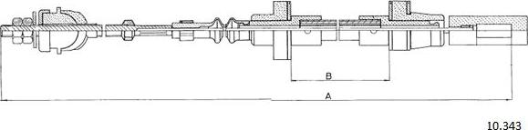Cabor 10.343 - Cablu ambreiaj aaoparts.ro