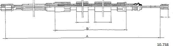Cabor 10.738 - Cablu, frana de parcare aaoparts.ro