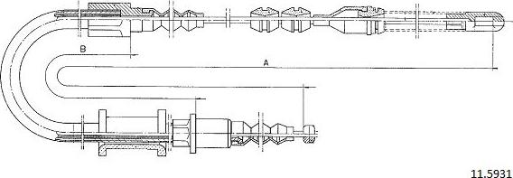 Cabor 11.5931 - Cablu, frana de parcare aaoparts.ro