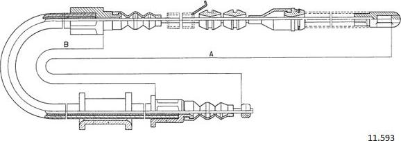 Cabor 11.593 - Cablu, frana de parcare aaoparts.ro