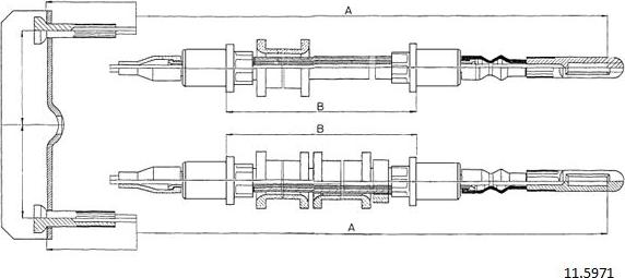 Cabor 11.5971 - Cablu, frana de parcare aaoparts.ro