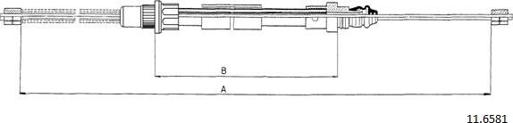 Cabor 11.6581 - Cablu, frana de parcare aaoparts.ro
