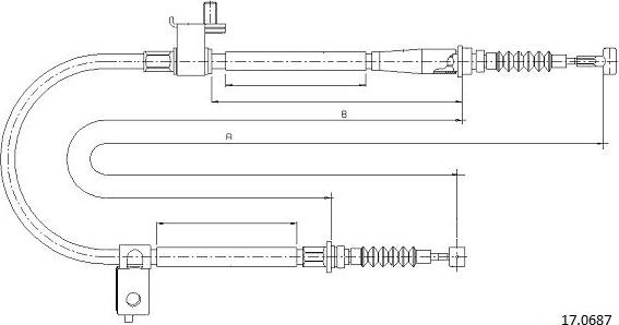 Cabor 17.0687 - Cablu, frana de parcare aaoparts.ro