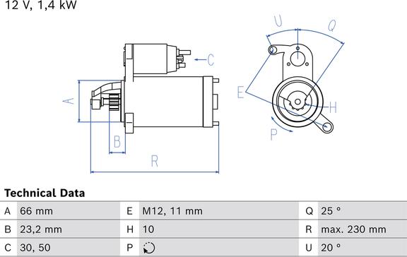 Carwood Group BREF0320986029310 - Starter aaoparts.ro
